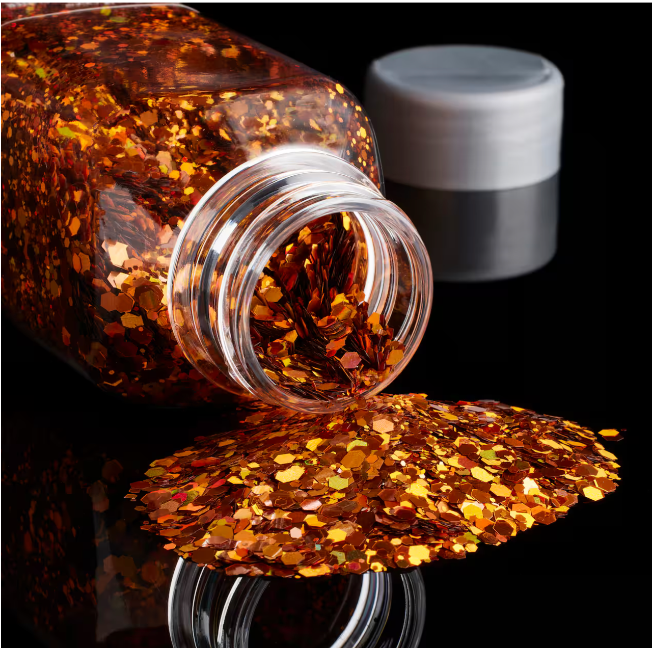 chunky orange glitter