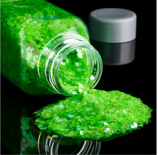 chunky lime glitter
